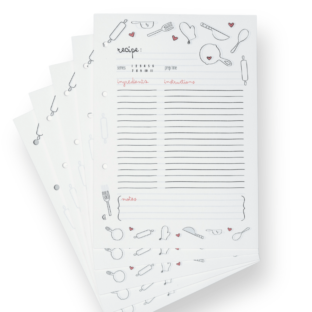 Extra Paper for Recipe Book