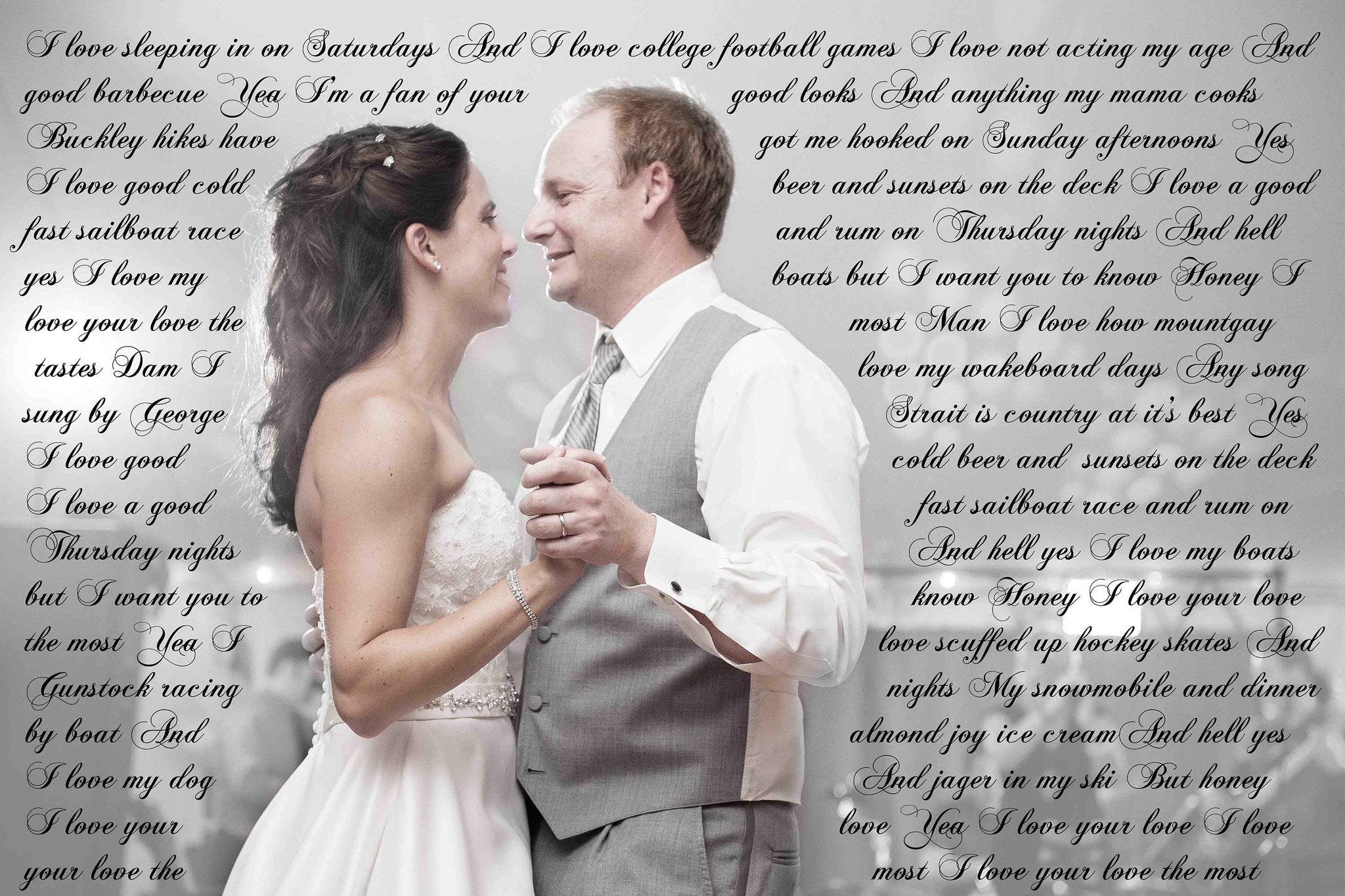 1st Anniversary Gift - A Personalized Word Art Canvas
