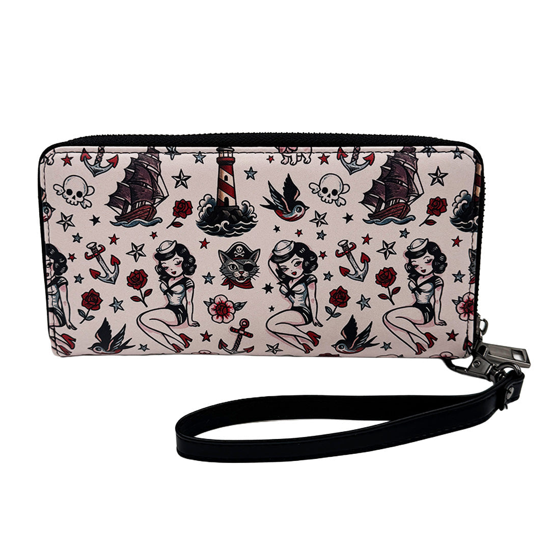 Pirate Cats and Sailor Things Clutch Handbag