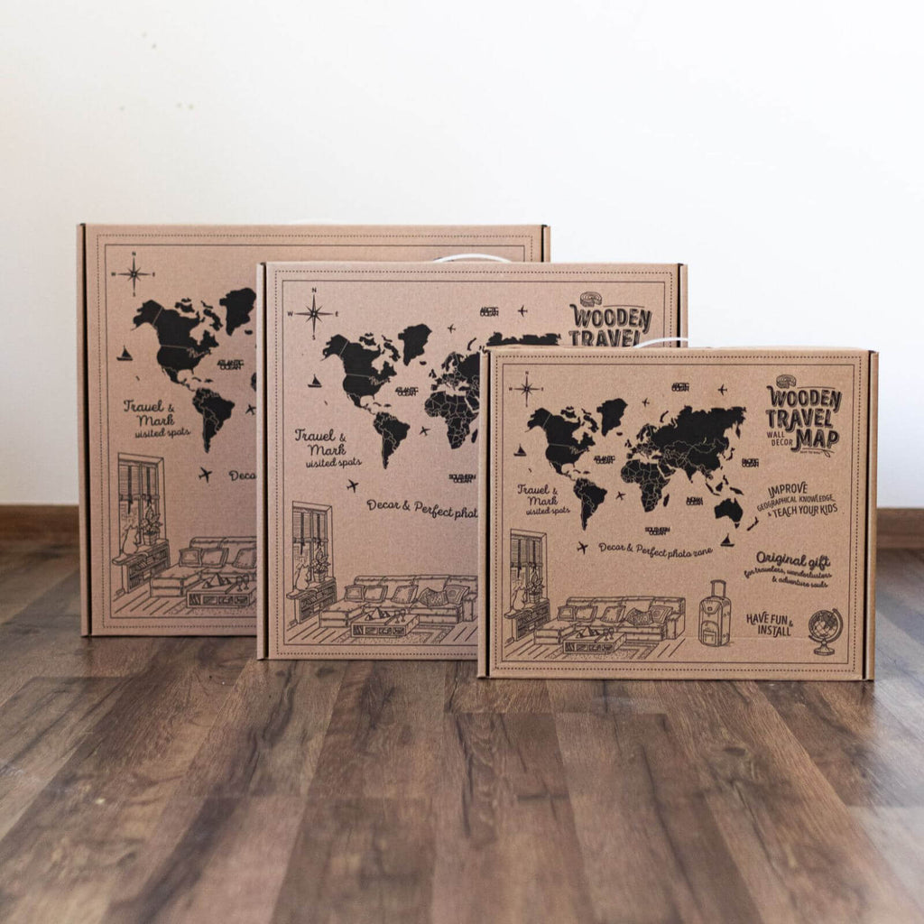 3D LED / LUMINOUS Wooden World Map 3.0 Indie