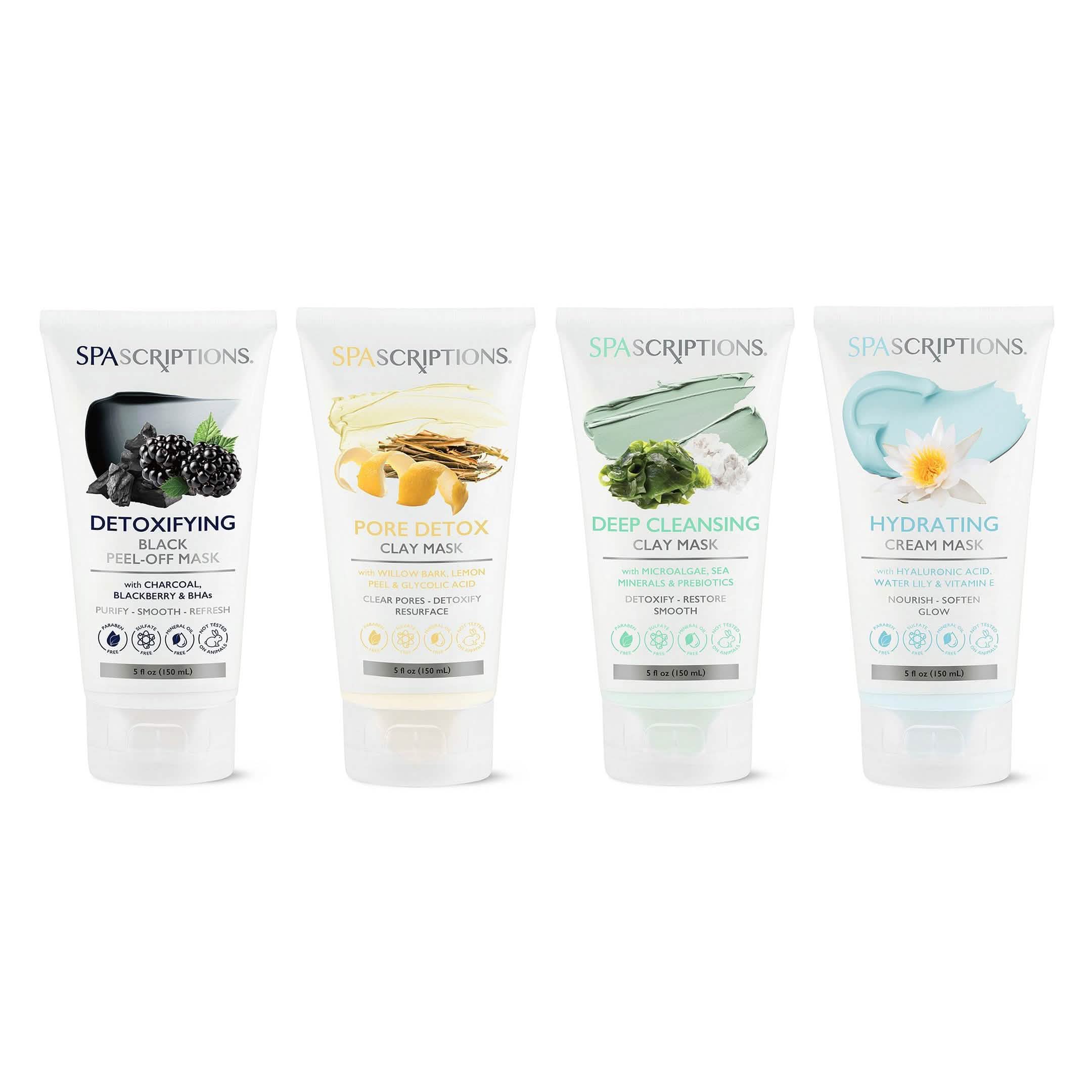 4-Pack: Spascriptions Clay, Cream and Peel-Off Masks