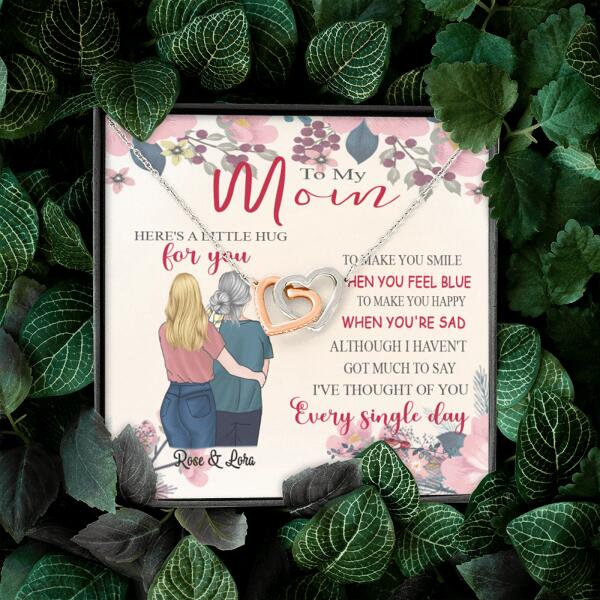 Personalized Message Card Necklace Jewelry - Best Gift For Mother's Day - Here's A Little Hug For You IWJMRF