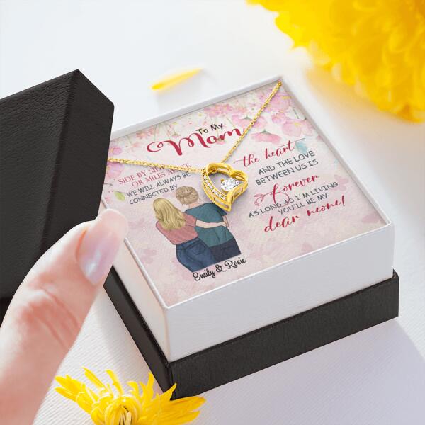 Personalized Message Card Forever Love Necklace Jewelry - Best Gift For Mother's Day - We will always be connected by the heart - IWJMRF
