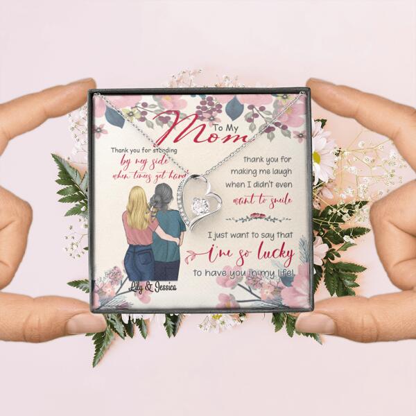 Personalized Message Card Forever Love Necklace Jewelry - Best Gift For Mother's Day - Thank you for standing by my side- IWJMRF