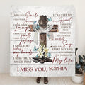Personalized Memorial Quilt/Fleece Blanket - Memorial Gift For Loss Of Family Members/Friends - I Miss You