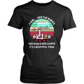 Personalized Camping Black T-Shirt - Women With Up to 3 Dogs - Best Gift For Dog Lover - A Girl Her Fur Babies Her Dogs And Her Camper It's A Beautiful Thing