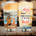 Personalized Dog Tumbler - Man/Woman/Couple With Up to 4 Dogs - Gift Idea For Dog Lover - Dogs Leave Paw Prints In My Heart