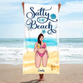 Personalized Beach Girl Beach Towel - Gift Idea For Girls/Beach Lovers - Salty Lil' Beach