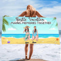 Personalized Beach Girl Beach Towel - Up to 4 People - Gift Idea For Girls/Beach Lovers - Bestie Vacation Making Memories Together