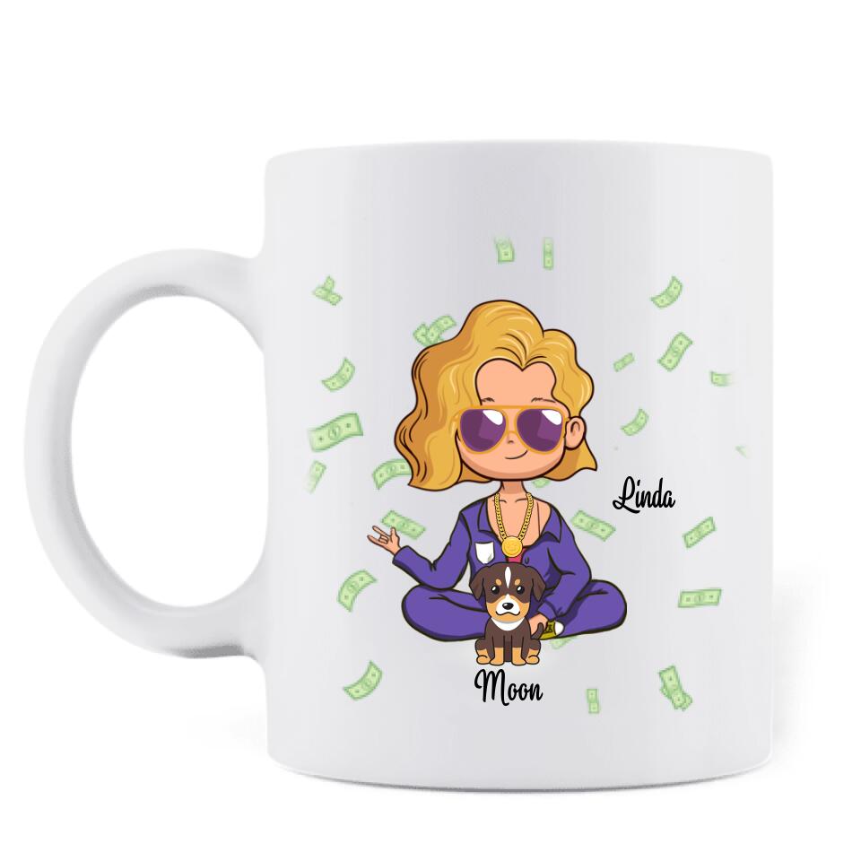 Personalized Mom/Dad & Pet Mug - Mother's Day/Father's Day Gift For Pet Mom Dad - Up to 5 Pets - I Work Hard So That My Dogs Can Have A Better Life