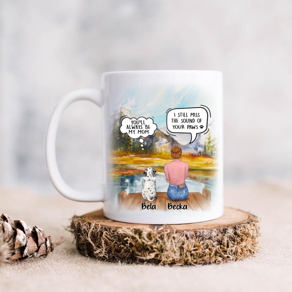 Personalized Memorial Pet Mom Mug - Woman With Up to 5 Pets - Best Gift For Pet Lover - It's So Hard To Say Goodbye
