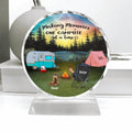 Personalized Camping Crystal Pendulum - Single Parent/Parents With Up to 4 Kids And 4 Pets - Gift Idea For Camping Lover - Making Memories One Campsite At A Time