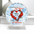 Personalized A Big Piece Of My Heart Lives In Heaven Memorial Cardinal Crystal Pendulum - Memorial Gift Idea