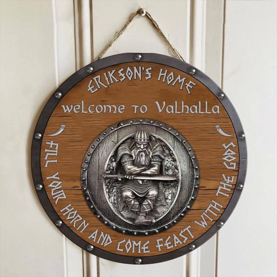 Personalized Viking Wooden Sign - Gift Idea For Viking Lovers - Welcome To Valhalla