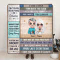 Personalized Couple Fleece Blanket/Quilt - Anniversary Gift For Couple - I Love You Forever And Always