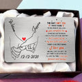 Personalized Couple Wallet Aluminum Card - Mother's Day Gift For Wife From Husband - The Day I Met You