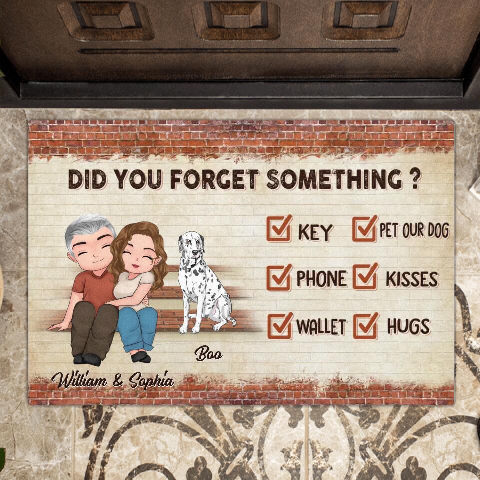Personalized Pet Couple Doormat - Up to 2 Pets - Gift For Couple/Dog/Cat Lovers - Mother's Day Gift From Husband - Did You Forget Something