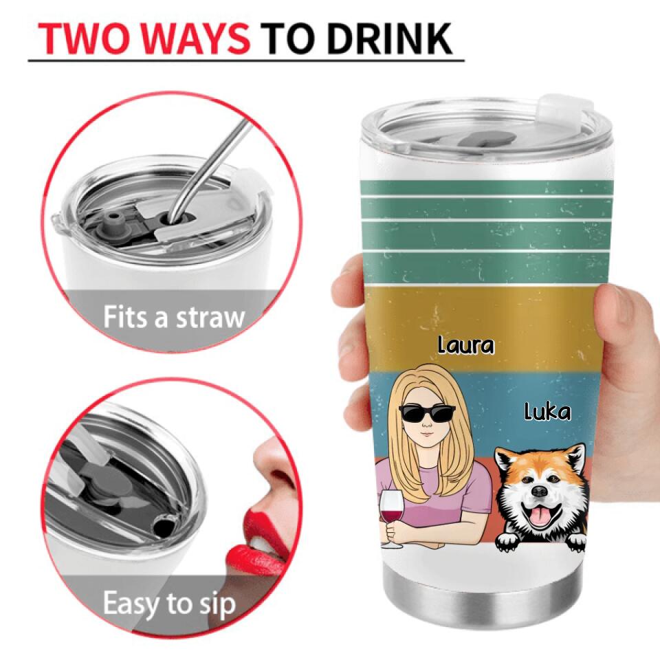 Personalized Pet Mom Dad Tumbler - Mother's Day/ Father's Day Gift For Dog Cat Lovers - We're Furfect Thank You