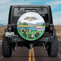 Personalized Camping Spare Tire Cover - Adult/Couple/Single Parent/Parents With Up to 2 Kids And 3 Pets - Gift Idea For Couple/Camping Lover - Drive Slow Drunk Campers Matter