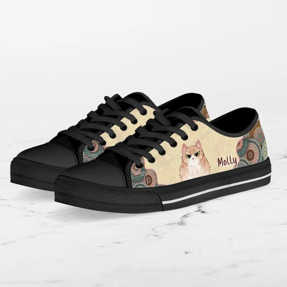 Personalized Cat Mom Canvas Sneakers - Up to 5 Cats - Mother's Day Gift Idea for Cat Lovers - Rockin' The Cat Mom Life