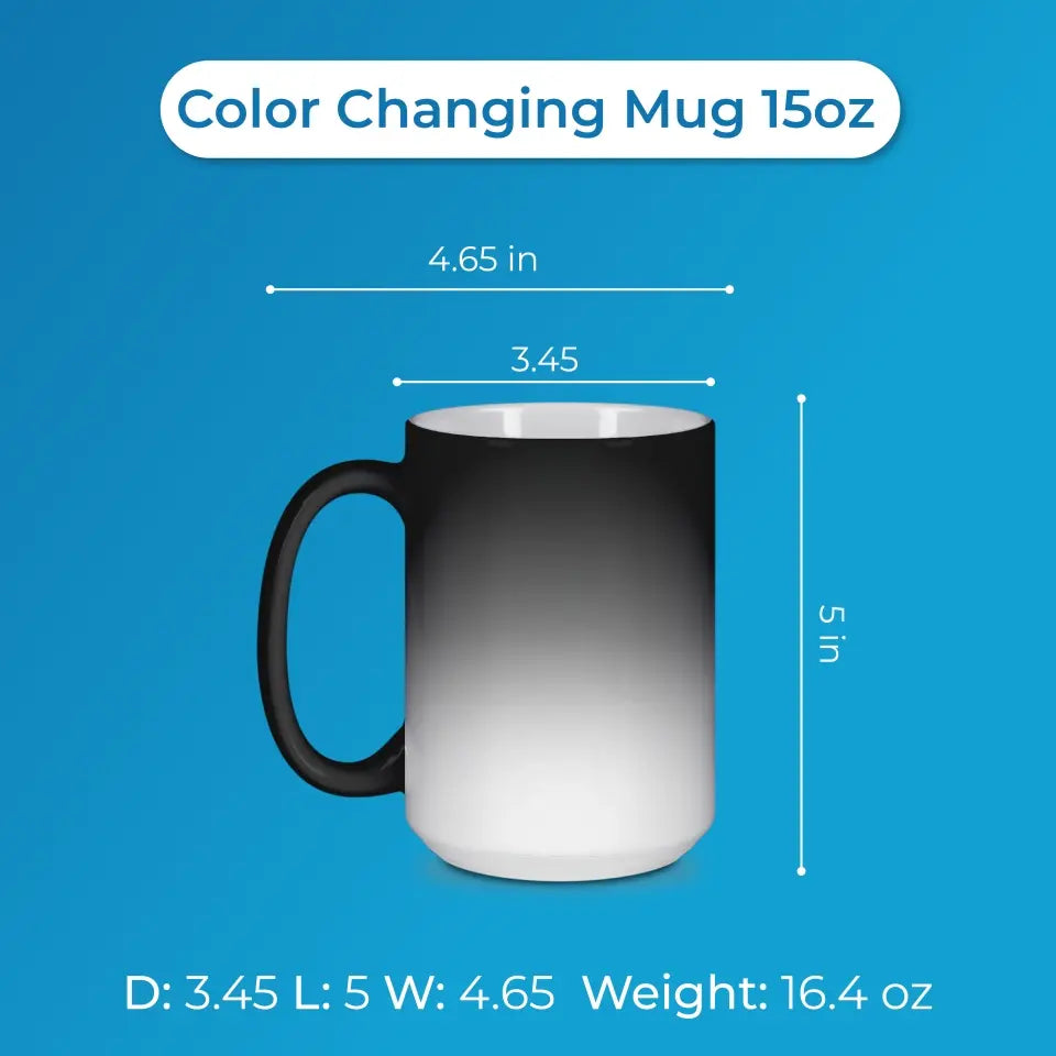 Personalized Family Color Changing Beverage Mug - Parents with Up to 3 Children & 2 Pets - Gift Idea For Family/Father's Day - To My Dad
