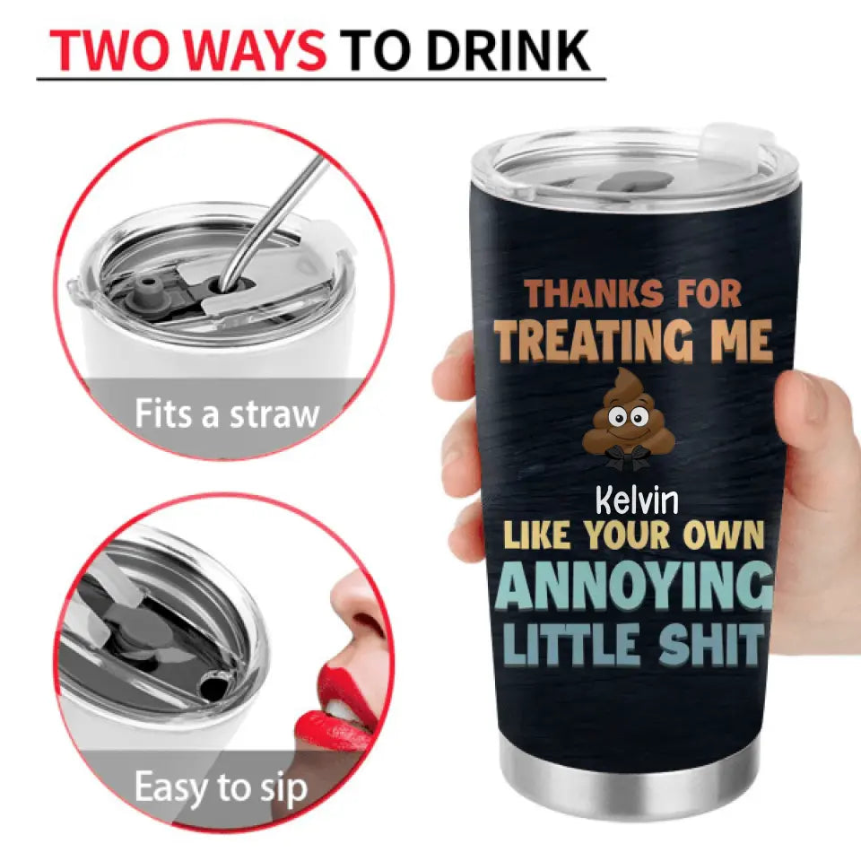 Personalized Stepdad & Little Shits Tumbler - Up to 6 Children - Gift Idea For Father's Day - You're Not A Stepdad You're The Dad That Stepped Up