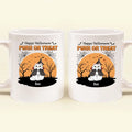 Custom Personalized Meowloween Coffee Mug - Up to 6 Cats - Halloween Gift Idea for Cat Lovers - Happy Hallomeow