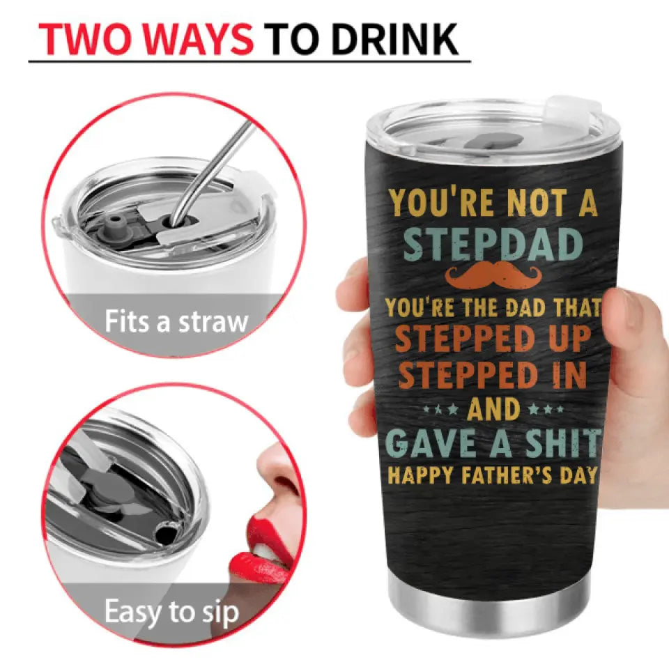Personalized Step Father Tumbler - Gift Idea For Father's Day - Up to 6 Kids
