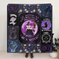 Personalized Witch Quilt/Fleece Throw Blanket - Halloween Gift Idea For Witch Lovers - In A World Full Of Princesses Be A Witch