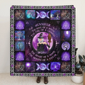 Personalized Witch Fleece Throw Blanket & Quilt - Halloween Gift Idea For Witch Lovers - The Soul of A Witch The Fire Of A Lioness