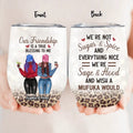 Personalized Besties Wine Tumbler - Best Gift Idea For Friends - Our Friendship Is A True Blessing To Me