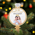 Personalized Engagement Tree Topper - Upload Photo - Christmas 2023 Gift For Couple - Our First Christmas Engaged