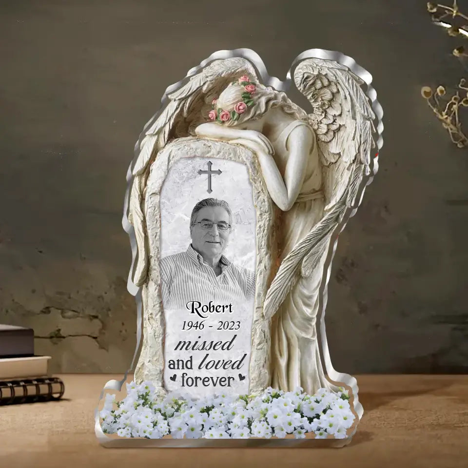 Personalized In Loving Memory Acrylic Plaque - Upload Photo - Memorial Gift Idea For Christmas/Family Member - Missed And Loved Forever