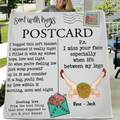 Personalized Couple Quilt/Fleece Throw Blanket/Pillow Cover - Gift Idea For Couple/Him/Her/Valentine's Day - Sent With Hugs Postcard