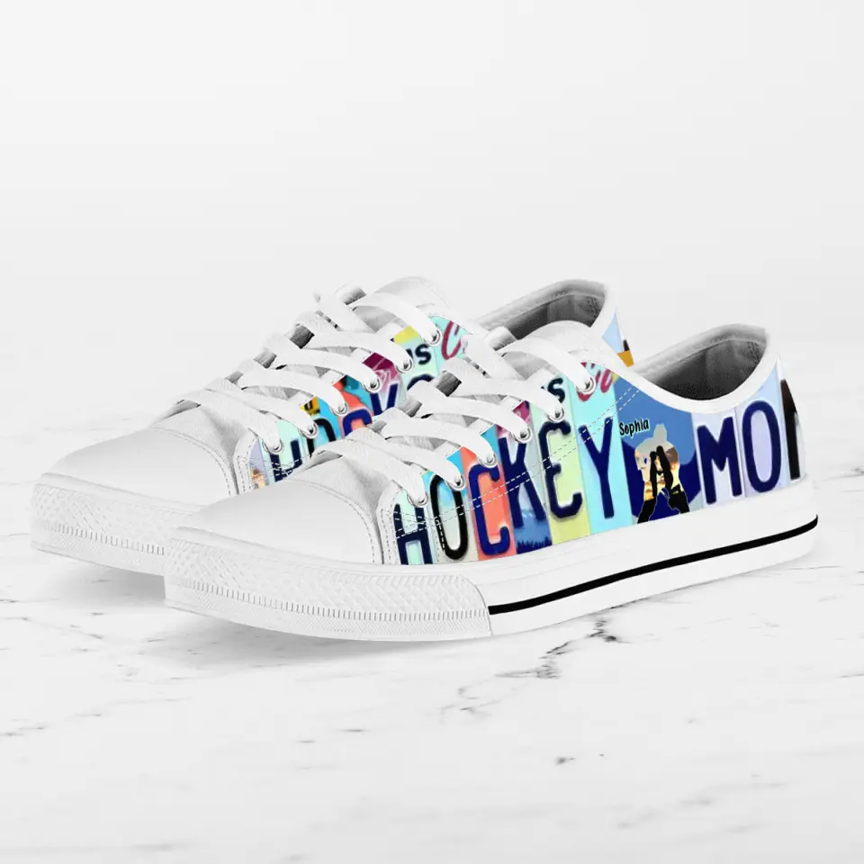 Custom Hockey Mom Canvas Sneakers - Gift Idea For Hockey/ Mother's Day