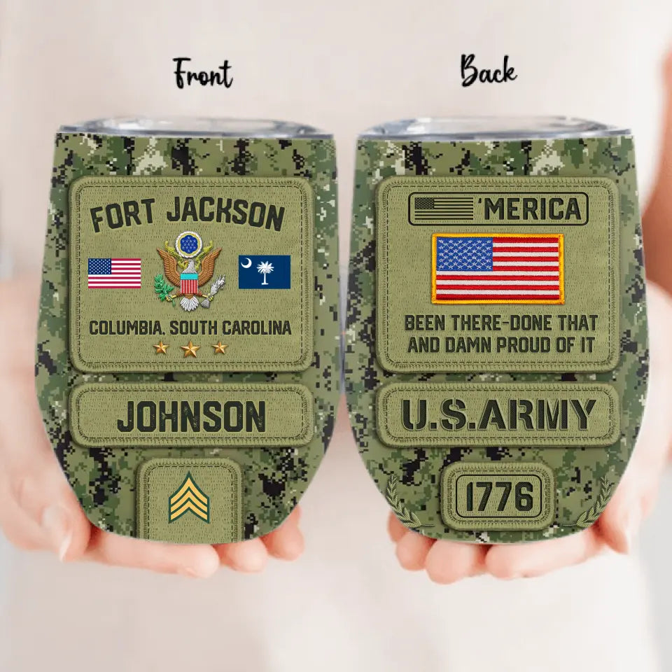 Personalized Veteran Wine Tumbler - Gift For Veteran/Birthday/Father's Day - U.S.Veteran