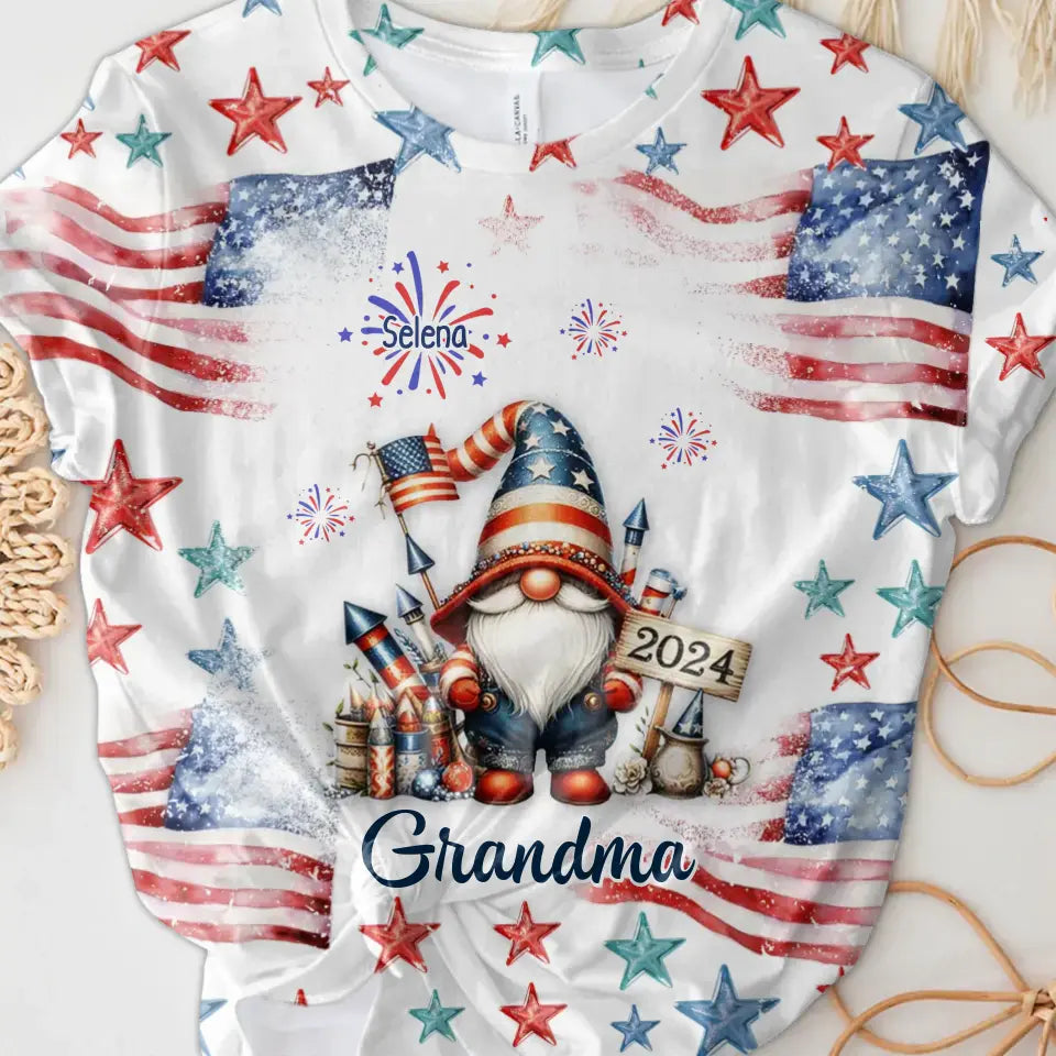 Personalized Grandma AOP T-Shirt - Up to 10 Kids - Mother's Day Gift Idea