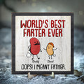Personalized Dad 2 Layered Wooden Art - Up to 6 Kids - Funny Gift Idea for Father's Day - World's Best Farter Ever