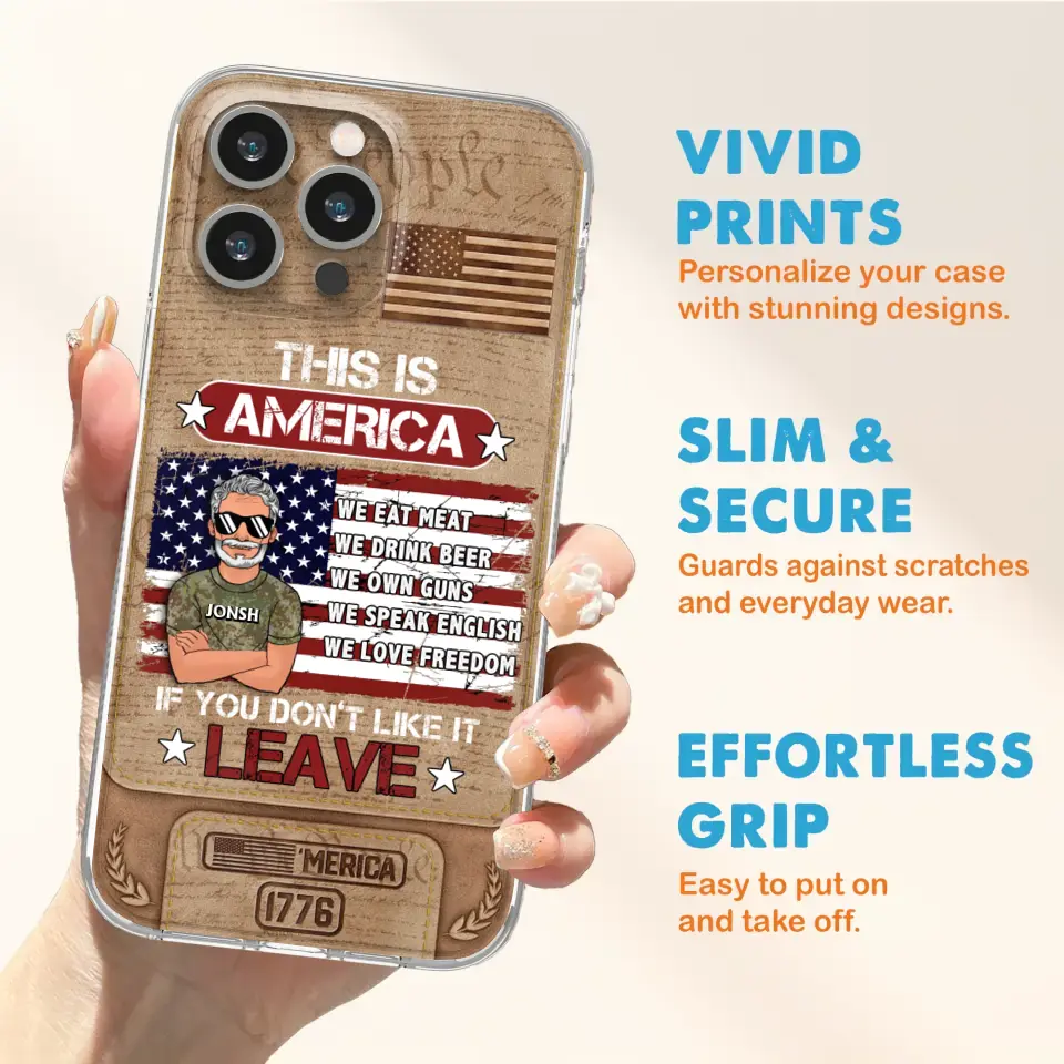Custom Personalized Veteran Phone Case - Gift Idea For Veteran/ Daughter - This Is America - Case For iPhone/ Samsung