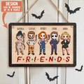 Personalized Horrors Friends 2 Layered Wooden Art - Up to 8 People - Halloween Gift Idea For Friends/ Besties