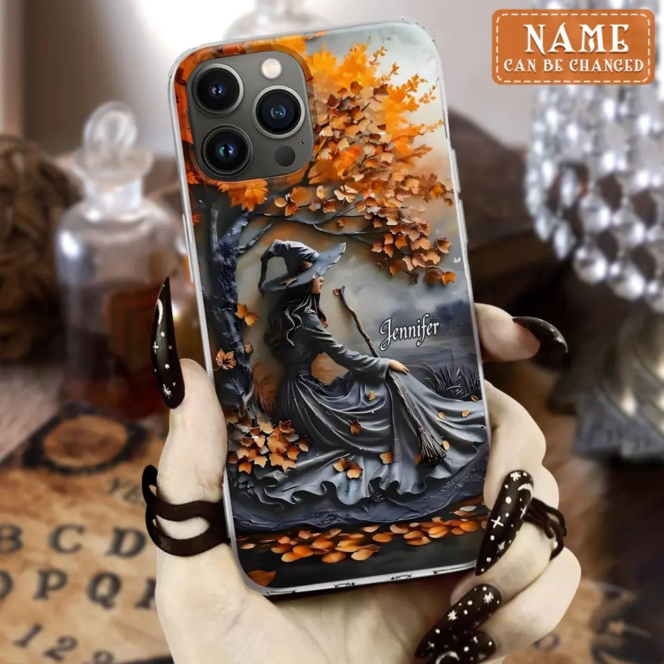 Custom Personalized Witch Broom Phone Case - Halloween/ Birthday Gift Idea For Yourself, Women, Witch Lovers - Case For iPhone/ Samsung