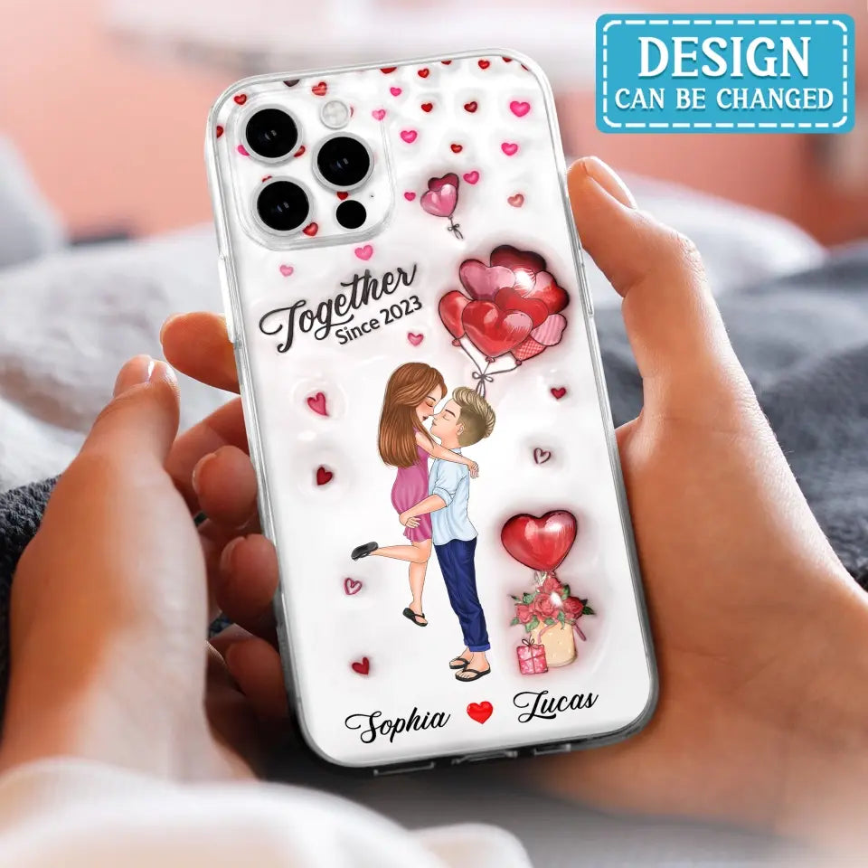 Custom Personalized Couple 3D Phone Case - Gift Idea For Couple - Case For iPhone/ Samsung - Together Since