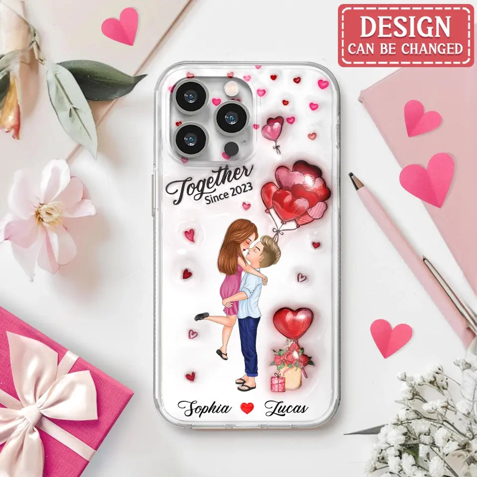 Custom Personalized Couple 3D Phone Case - Gift Idea For Couple - Case For iPhone/ Samsung - Together Since