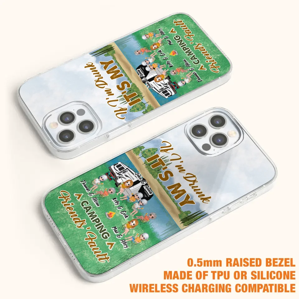 Custom Personalized Camping Friends Phone Case - Upto 8 People - Gift Idea For Camping Lover - Case For iPhone And Samsung
