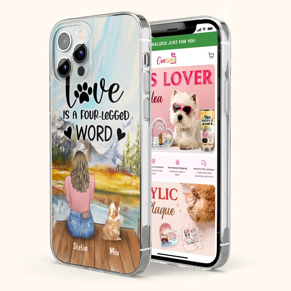 Custom Personalized Pet Mom/Pet Dad Phone Case - Gift for Dog Lovers/Cat Lovers - Up to 4 Pets - Life is better with fur babies