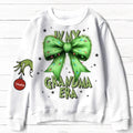 Personalized Grandma/Mama Grinch AOP Sweater - Up to 10 Kids - Christmas Gift Idea For Grandma/Mother - In My Grandma Era