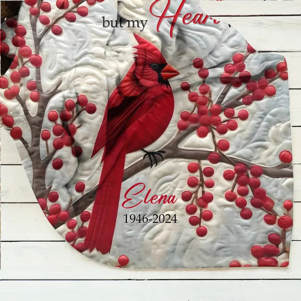 Personalized Memorial Christmas Quilt/Fleece Throw Blanket/Pillow Cover - Memorial Gift Idea - Your Wings Were Ready But My Heart Was Not