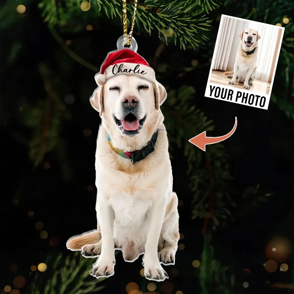 Personalized Christmas Dog Acrylic Ornament - Upload Photo - Gift Idea For Dog Lover/Christmas