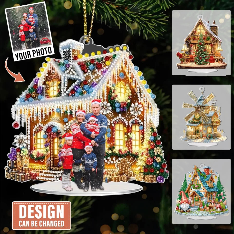 Personalized Family Image Christmas Acrylic Ornament - Upload Photo - Gift Idea For Family/Christmas