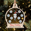 Personalized Christmas 3 Layered Shaker Ornament -  Gift Idea For Father/Mother - Up to 10 Kids - Merry Christmas From Your Little Squirts